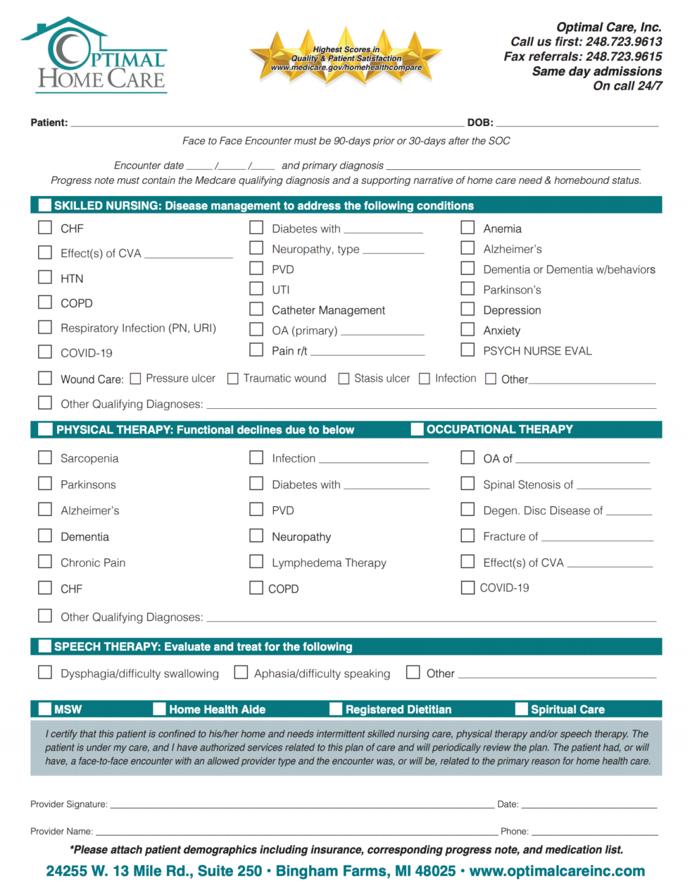 New Patient Referral Form Fill Online Printable Filla 3206
