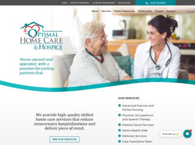 Optimal Home Care & Hospice home page image